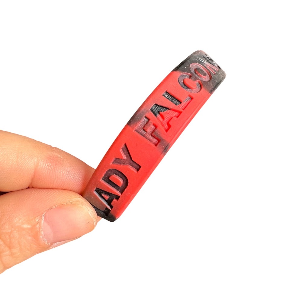 $3 BUNDLE ITEM Lady Falcons Red Black Marble Silicone Wristband Bracelet WE > ME